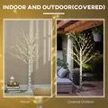 HOMCOM 5ft Artificial White Birch Tree Light with Warm White Pre-Lit LED Light for Indoor and Covered Outdoor Use - 7