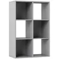 HOMCOM 6-Cube Bookshelf - Light Grey - 1