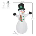 HOMCOM 6.5ft Inflatable Snowman LED Christmas Xmas Air Blown Holiday Decoration Outdoor Garden Decor - 3