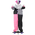 HOMCOM 5'6" Scary Laughing Clown Halloween Animatronic, with Glowing Eyes - 1