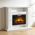 HOMCOM 6142 BTU Fireplace and LED Mantel, 17-27°C - White - 3