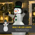 HOMCOM 6.5ft Inflatable Snowman LED Christmas Xmas Air Blown Holiday Decoration Outdoor Garden Decor - 4