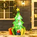 HOMCOM 5ft Inflatable Christmas Tree Xmas Air Blown Holiday Decoration LED Lawn Yard Outdoor Ornaments - 2
