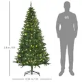 HOMCOM 6FT Christmas Tree Warm White LED Light Holiday Home Decoration, Green - 3