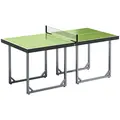 HOMCOM 6ft Table Tennis Table, Ping Pong Table with Net, Foldable and Portable Ping Pong Set for Indoor Outdoor Use, Easy Assemble, Midsize, Green - 1