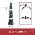 HOMCOM 7.5FT Artificial Snow Dipped Christmas Tree Xmas Pencil Tree Holiday Home Indoor Decoration with Foldable Black Stand, Green - 6