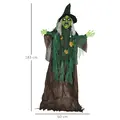 HOMCOM 6ft Halloween Witch Decoration, Outdoor Activated Prop with Light Up Eyes Magical Heart, Sound Activated - 3