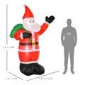 HOMCOM 8ft Christmas Inflatable Santa Holiday Garden Decoration, Indoor Outdoor Lawn Blow Up Decor - 3