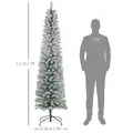 HOMCOM 7ft Artificial Snowy Pencil Christmas Tree - White - 3