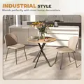 HOMCOM 80cm Industrial Round Dining Table - White Oak - 5