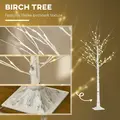 HOMCOM 6ft Artificial White Birch Tree Light with Warm White Pre-Lit LED Light for Indoor and Covered Outdoor Use - 5