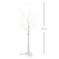 HOMCOM 6ft Artificial White Birch Tree Light with Warm White Pre-Lit LED Light for Indoor and Covered Outdoor Use - 3
