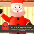 HOMCOM 7ft Christmas Inflatable Santa Claus from Chimney, Blow-Up Outdoor LED Garden Display for Lawn, Party - 8