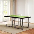 HOMCOM 6ft Table Tennis Table, Ping Pong Table with Net, Foldable and Portable Ping Pong Set for Indoor Outdoor Use, Easy Assemble, Midsize, Green - 7