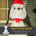 HOMCOM 6ft Inflatable Christmas Puppy Dog Wearing Santa Hat Lighted Outdoor Decoration Blow Up Decor for Holiday Indoor - 4