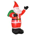 HOMCOM 8ft Christmas Inflatable Santa Holiday Garden Decoration, Indoor Outdoor Lawn Blow Up Decor - 1