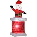 HOMCOM 7ft Christmas Inflatable Santa Claus from Chimney, Blow-Up Outdoor LED Garden Display for Lawn, Party - 1