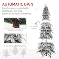 HOMCOM 6ft Snow-Covered Unlit Artificial Christmas Tree - 6
