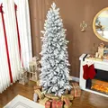 HOMCOM 7ft Flocked Artificial Christmas Tree - 2