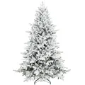 HOMCOM 6ft Snow Flocked Artificial Christmas Tree - 1