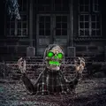 HOMCOM 70cm Groundbreaker Skeleton Halloween Animatronic, with Glowing Eyes - 2