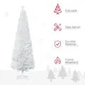 HOMCOM 6ft Unlit Artificial Christmas Tree, Pencil Slim Xmas Tree with Solid Stand and Realistic Branches, White - 4