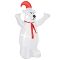 HOMCOM 6ft Tall Outdoor Inflatable Bear Airblown Projection Holiday Christmas Lawn Décor - 1