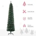 HOMCOM 7.5FT Artificial Snow Dipped Christmas Tree Xmas Pencil Tree Holiday Home Indoor Decoration with Foldable Black Stand, Green - 4