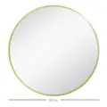 HOMCOM 70cm Aluminium Frame Round Bathroom Mirror - Gold Tone - 3