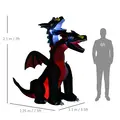 HOMCOM 7FT Tall Halloween Inflatable Dragon with 2 Heads and LED Lights, Blow Up Halloween Party Decoration for Indoor Outdoor Yard Lawn Garden - 3