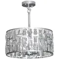 HOMCOM 72 Glass Crystallite Chandelier - Silver-Tone - 1