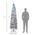 HOMCOM 7.5' Artificial Prelit Christmas Trees Holiday Décor with Colourful LED Lights, Flocked Tips, Berry, Pine Cone - 3