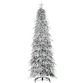 HOMCOM 6ft Snow-Covered Unlit Artificial Christmas Tree - 1