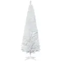 HOMCOM 6ft Unlit Artificial Christmas Tree, Pencil Slim Xmas Tree with Solid Stand and Realistic Branches, White - 1