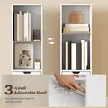 HOMCOM 6-Tier Bookcase, Tall Narrow Bookshelf with Drawer and Door - White - 5