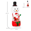 HOMCOM 8ft Christmas Inflatable Decoration with Santa Claus on Snowman Hot Air Balloon, Blow Up Xmas Decor for Outdoor ​Indoor - 3