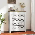 HOMCOM 78 x 19 cm Minimal Radiator Cover, with Drawer - White - 2