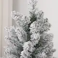 HOMCOM 7ft Artificial Snowy Pencil Christmas Tree - White - 9