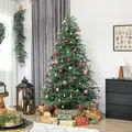 HOMCOM 7 ft Full Spruce Christmas Tree with Realistic Dense Tips, Easy Assembly - Green - 2