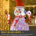 HOMCOM 8ft Christmas Inflatable Snowman with Candy, Rotating Lighted for Home Indoor Outdoor Garden Lawn Decoration Party Prop - 4