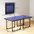 HOMCOM 6ft Table Tennis Table, Ping Pong Table with Net, Foldable and Portable Ping Pong Set for Indoor Outdoor Use, Easy Assemble, Midsize, Blue - 3