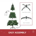 HOMCOM 6FT Christmas Tree Warm White LED Light Holiday Home Decoration, Green - 7