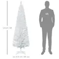 HOMCOM 6ft Unlit Artificial Christmas Tree, Pencil Slim Xmas Tree with Solid Stand and Realistic Branches, White - 3