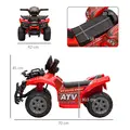 HOMCOM 6V Kids Electric Ride on Car Toddlers Quad Bike All Terrain Vehicle Toy With Music for 18-36 months Red - 3