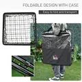 HOMCOM Angle Adjustable Double Sided Rebounder Net Training Aid Target Soccer Goal Kickback For Football, Baseball, Basketball - 75L x 75W cm - 6