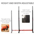 HOMCOM Barbell Rack, Width and Height Adjustable Dip Stand, Bench Press Rack for Home Gym Weight Lifting Fitness Workout, Max Load 150kg - 6