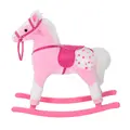 HOMCOM Baby Rocking Horse Plush Ride on Animals Rocker with Sound Handle Grip for Kids 3-6 Years - Pink - 8