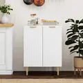 HOMCOM Adjustable Shelf Sideboard - White - 2