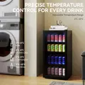 HOMCOM 93L Drinks Fridge, 115 Can Freestanding Beer Fridge with Glass Door, Adjustable Shelves, LED Light, for Beer Soda, Black - 5