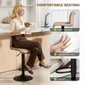 HOMCOM Bar Stools Set of 2, PU Leather Barstools with Backrest and Footrest for Kitchen, Counter, Breakfast Bar, Light Brown - 5